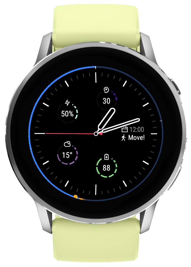 Analogged classic watchface with outlined numerals