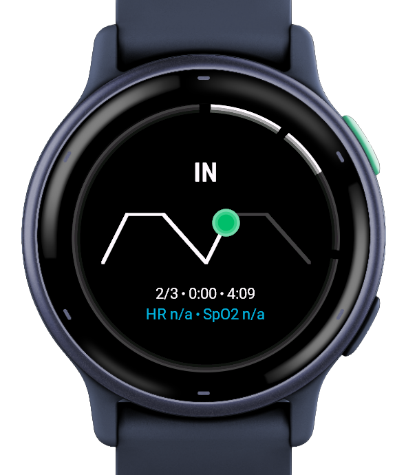 In&Out breathing app showing inhale phase